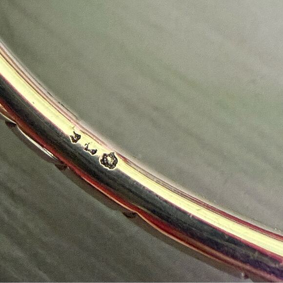 925 Etched Sterling Silver Bangle Bracelet - Picture 5 of 9